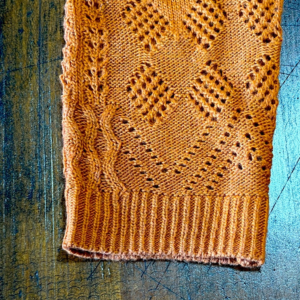 NEW Market & Spruce Pumpkin Oversize Long-Sleeve Open Long Cardigan with Pockets - Picture 6 of 8